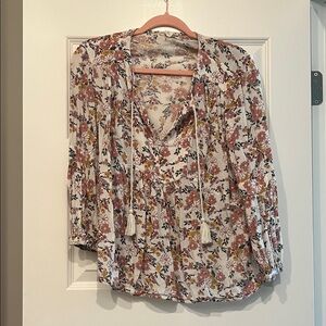 Caslon Floral Blouse - Pink and Yellow